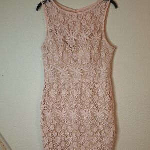 Bisou Bisou Blush Lace Dress size 12